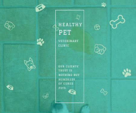 Healthy pet veterinary clinic Medium Rectangle Design Template