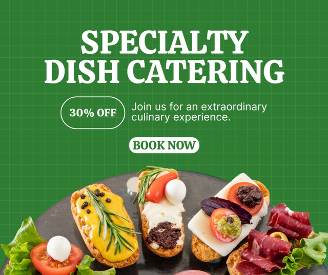 Ontwerpsjabloon van Facebook van Specialty Catering Services at Discount
