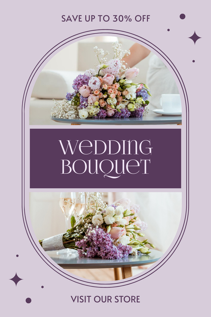 Discount Announcement on Bridal Bouquets Pinterest Tasarım Şablonu