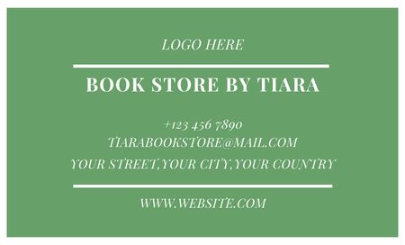 Ontwerpsjabloon van Business Card 91x55mm van Simple Ad of Bookstore with Text