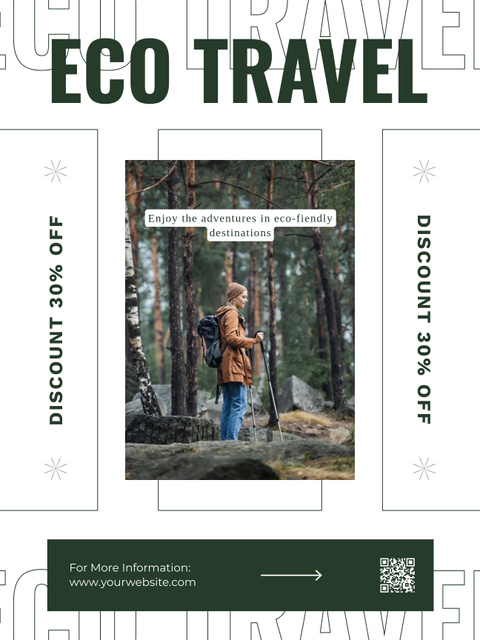 Eco Travel to Forest with Discount Poster US – шаблон для дизайна