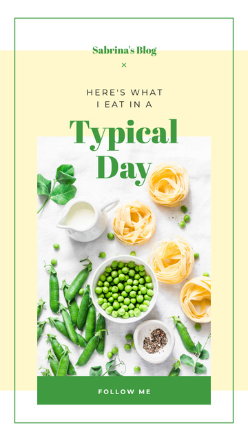 Green peas and pasta Instagram Story Design Template