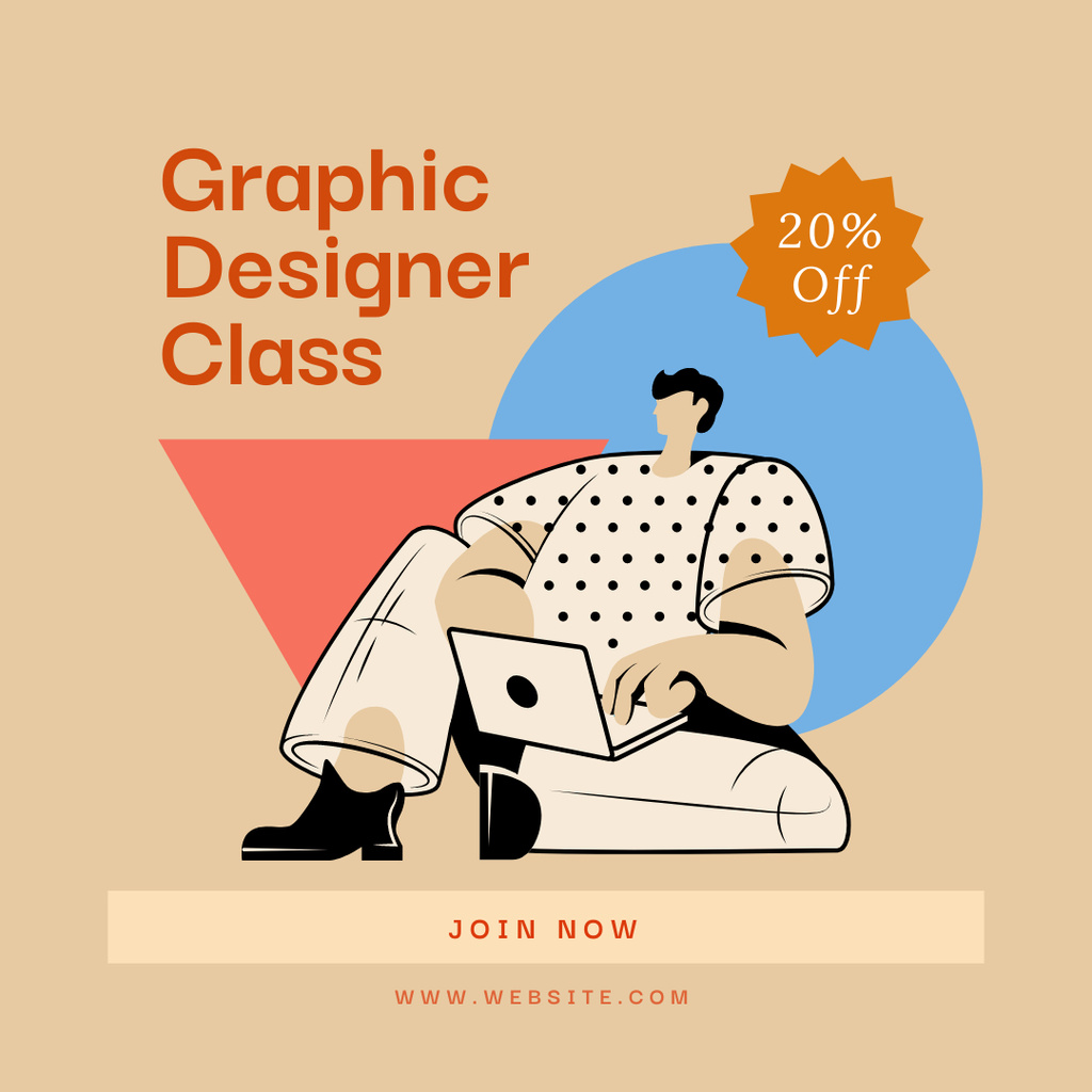 Ontwerpsjabloon van Instagram van Online Graphic Design Classes