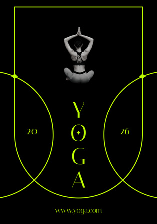 Woman Practicing Yoga Poster 28x40in Design Template