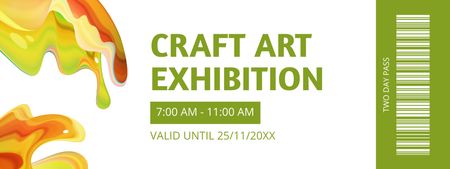 Art And Craft Exhibition Announcement With Splash Ticket Design Template