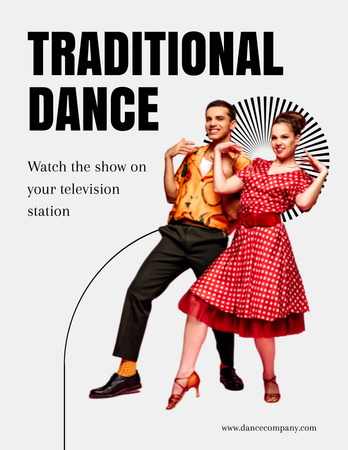 Vyhlášení tradičního tanečního vystoupení Flyer 8.5x11in Šablona návrhu