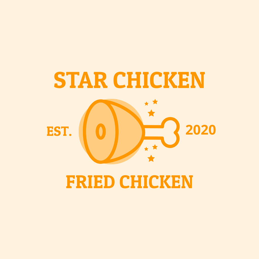 Butcher Shop Ad with Chicken Logoデザインテンプレート