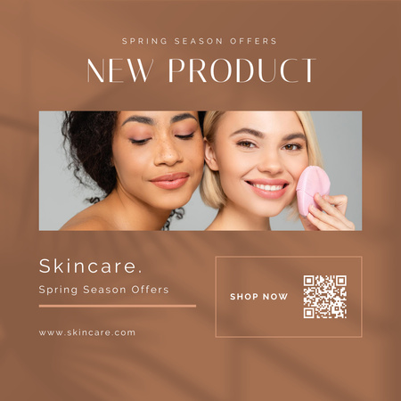 Promoção de primavera Novo produto para cuidados com a pele Instagram AD Modelo de Design
