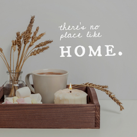 Home Decor Store Ad with Candle Instagram Tasarım Şablonu