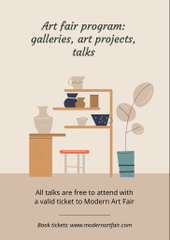 Contemporary Art Fair Announcement With Pottery