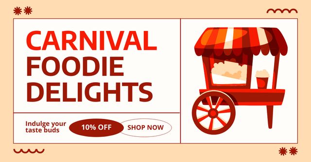 Discover Culinary Delights at Reduced Price at Foodie Carnival Facebook AD Modelo de Design