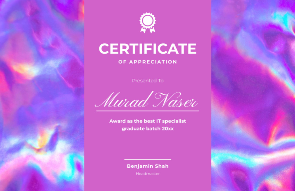 Award for Best IT Specialist Graduator Certificate 5.5x8.5in – шаблон для дизайну