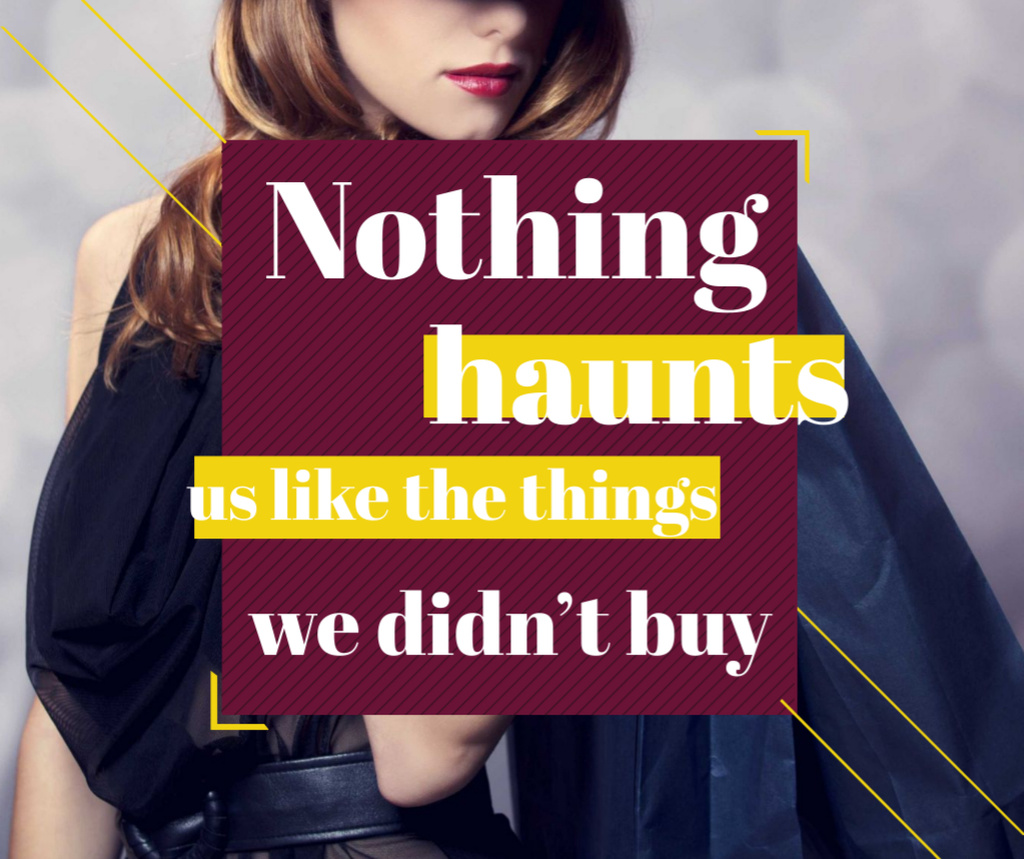 Modèle de visuel Shopping quote Stylish Woman in Hat - Facebook