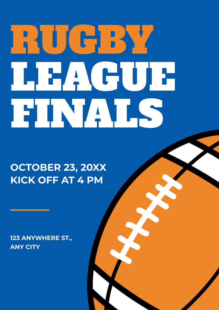 Rugby League Finals Announcement Poster Design Template