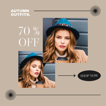 Template di design Autumn Collage for Female Outfit Sale Offer Instagram