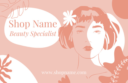 Beauty Specialist Services Ad Business Card 85x55mm Design Template