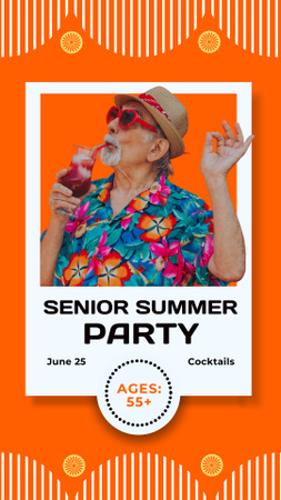 Senior Summer Party With Cocktails Announcement Instagram Video Story Design Template