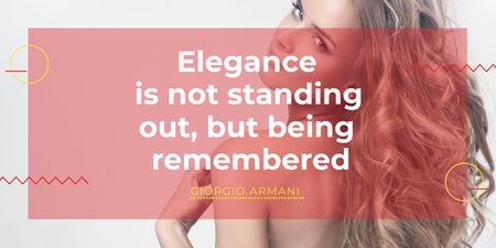 Citation about Elegance with Young Woman Twitter – шаблон для дизайна