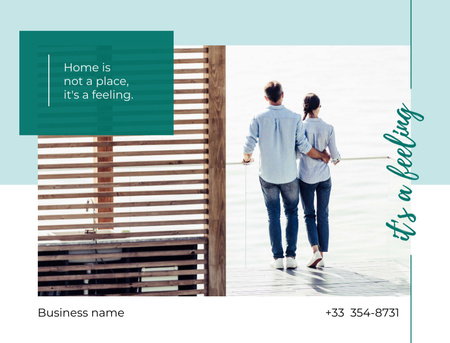 Couple Hugging On Terrace Postcard 4.2x5.5in – шаблон для дизайна