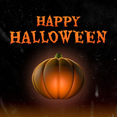 Modèle de visuel Joyeux Halloween Félicitations avec Ghost et Jack-o'-lantern - Animated Post