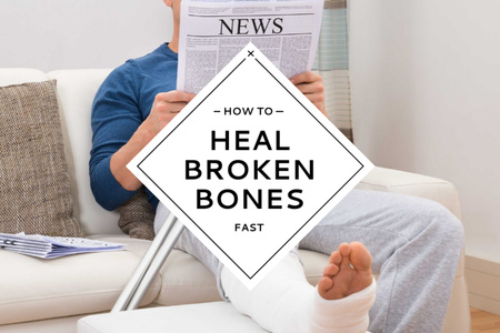 Designvorlage Schnelle Heilung gebrochener Knochen für Postcard 4x6in