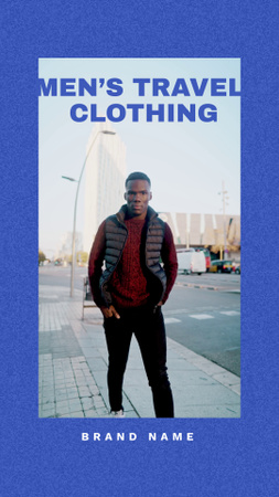 Nabídka výprodeje cestovního oblečení s Afroameričanem TikTok Video Šablona návrhu
