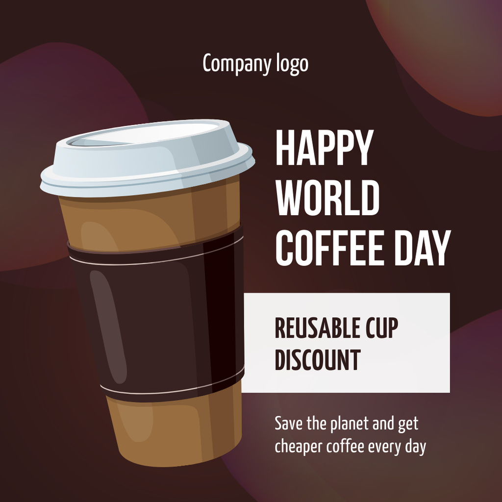 Designvorlage Takeaway Paper Coffee Cup für Instagram
