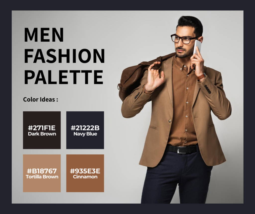 Fashion Palette for Men Casual Outfit Facebook Design Template