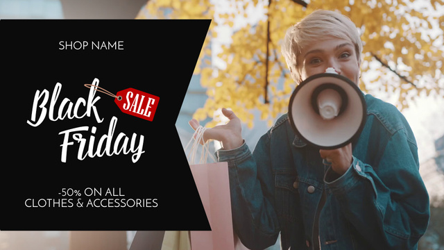 Template di design Black Friday Discount on All Clothes and Accessories Full HD video