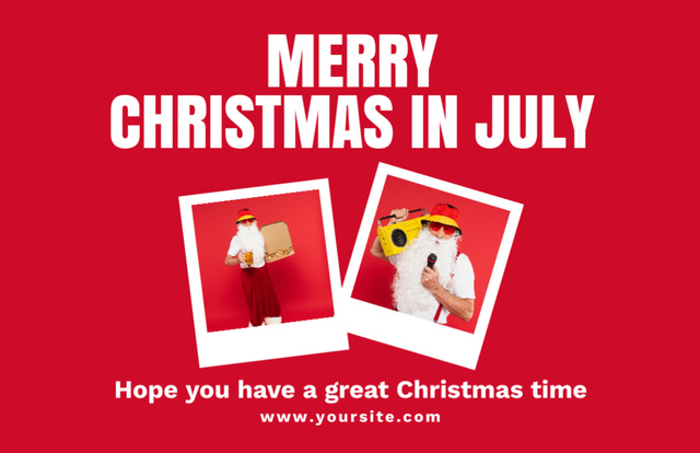 Best Wishes for Christmas in July Flyer 5.5x8.5in Horizontal Design Template