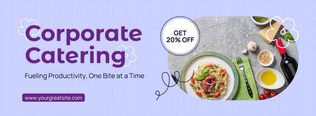 Platilla de diseño Corporate Catering Ad with Tasty Pasta Facebook cover