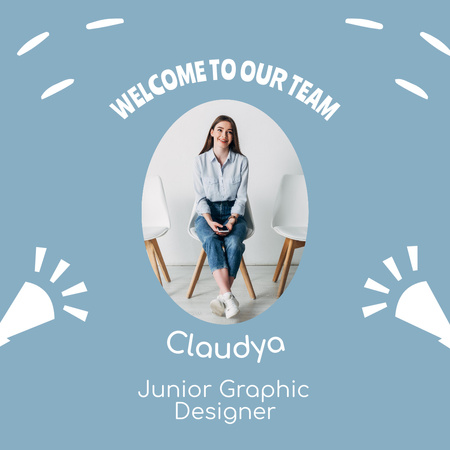 Designvorlage Welcome New Graphic Designer to Team für Instagram