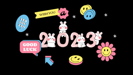 New Year Greeting with Funny Stickers Full HD video – шаблон для дизайну