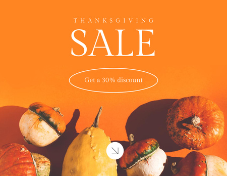 Tasteful Pumpkins At Discounted Rates For Thanksgiving Flyer 8.5x11in Horizontal Design Template