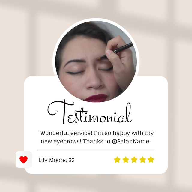 Beauty Salon Testimonial About Services Animated Postデザインテンプレート