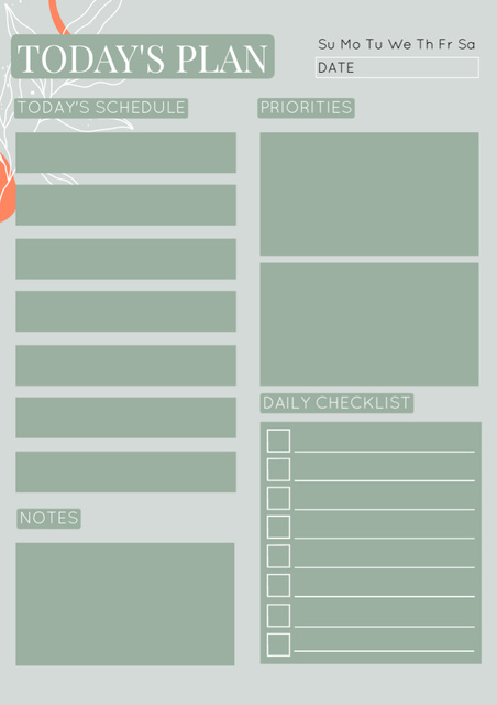 Today's Schedule in Minimalist Style Schedule Planner tervezősablon