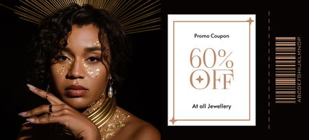 Jewelry Discount Voucher Coupon 3.75x8.25in Design Template