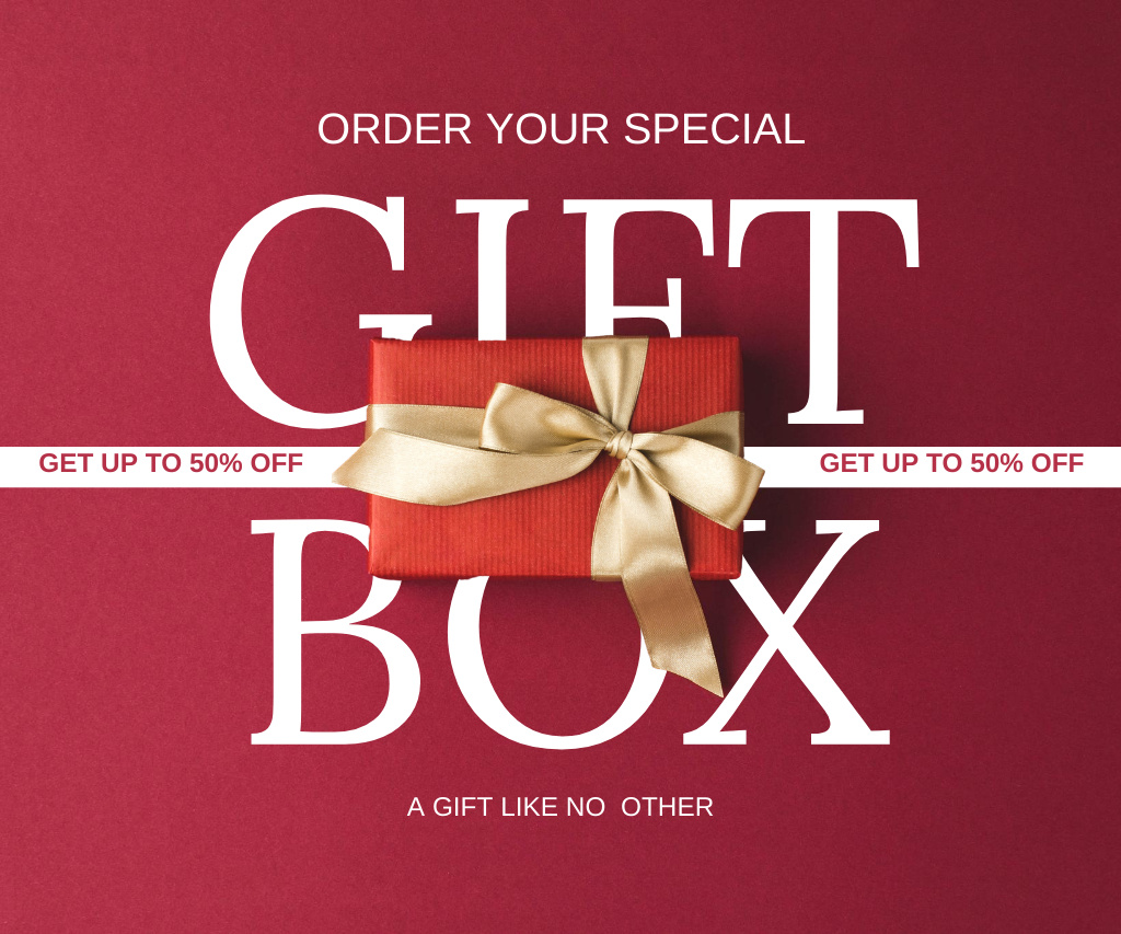 Plantilla de diseño de Gift Box Offer Magenta Large Rectangle 
