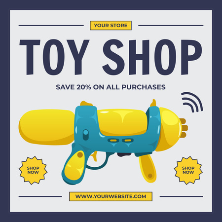 Discount on Toys with Children's Blaster Instagram AD Design Template