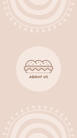 Информация о ресторане быстрого питания с иллюстрацией пирога Instagram Highlight Cover – шаблон для дизайна