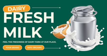 Nabídka čerstvého lahodného mléka Facebook AD Šablona návrhu