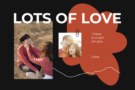 Beautiful Love Story with Cute Couple Mood Board Design Template