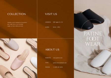 Fashion Ad with Female Shoes Brochure Modelo de Design