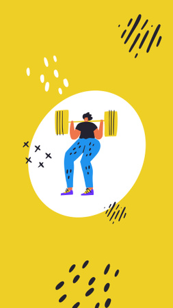 Ontwerpsjabloon van Instagram Highlight Cover van Mensen die gewichts- en cardio-oefeningen doen