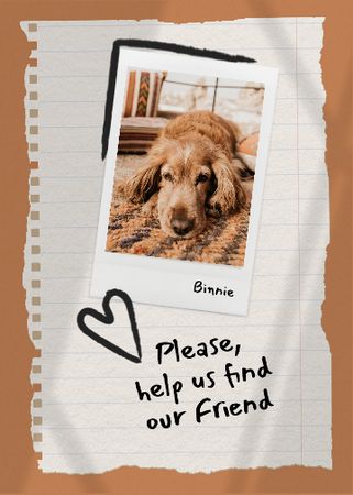 Pet Adoption Ad with Cute Dog Flayer Design Template