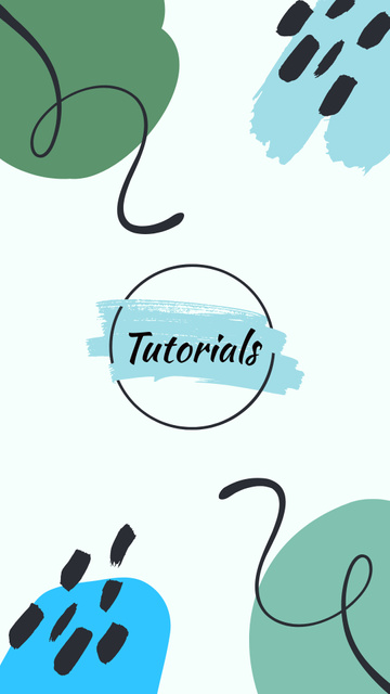 Tutorials with Abstract Pattern Instagram Highlight Cover Design Template