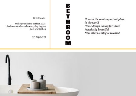 Bathroom Accessories on Wash Basin Brochure Modelo de Design