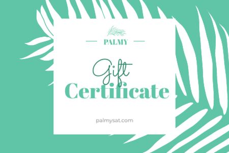 Body Scrub Offer with Palm Leaf Gift Certificate Design Template
