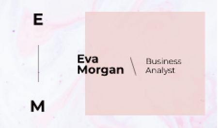 Business Analyst Ad with Watercolor Pattern in Pink Business card Tasarım Şablonu