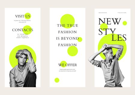 Fashion Ad with Stylish Men Brochure Modelo de Design